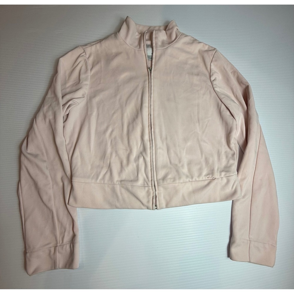 Nike Women's Full Zip Crop Jacket Blush Pink Mock Neck Pullover Size Medium